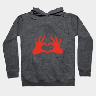 love, red hands with heart sign Hoodie